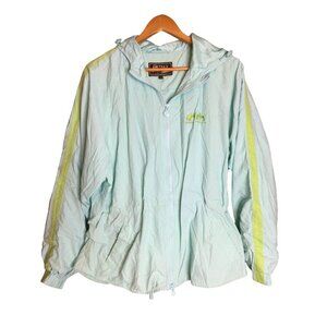 Outback Trading Co Full Zip Hooded Windbreaker Rain Jacket Packable Attached Bag